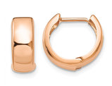 14K Rose Pink Gold Hinged Hoop Earrings